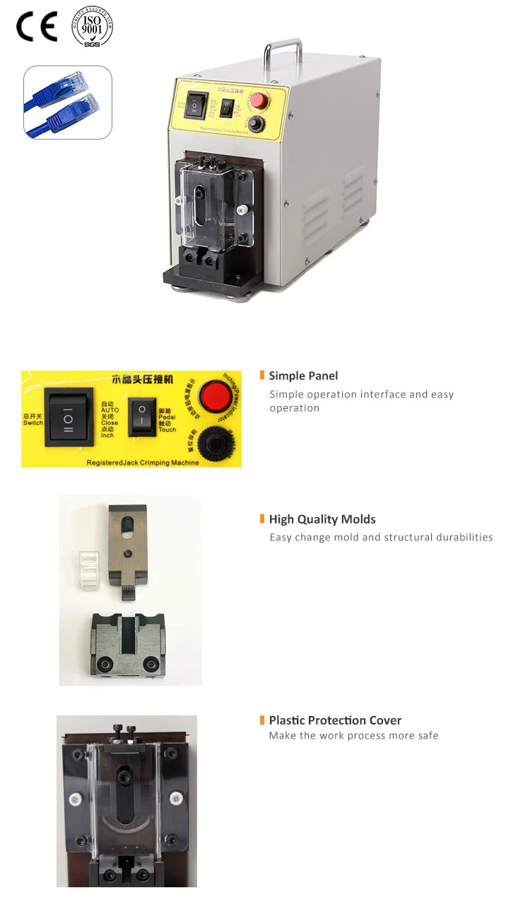 Rj45 Lan Cable Crimping Machine, Crystal Head Press Terminal Machine, Telephone Wire Terminal Crimping Machine