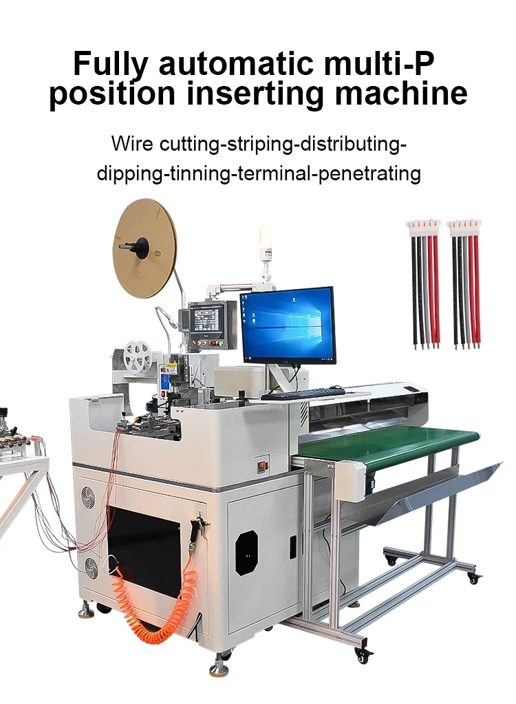 multiple wires penetrate plastic plugs shell, wire stripping position terminal crimping tinning machine, View Plastic shell inserting machine 