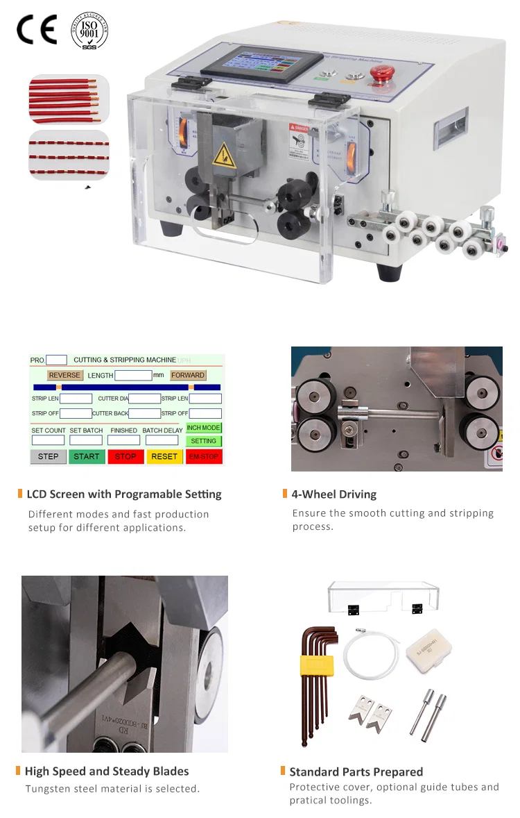  Touch Screen Control Wire Stripping Cutting Machine for 0.1-8mm2 WPM-JES, Wire Cutting And Stripping Machine, Automatic Wire Cable Cutting And Stripping Machine, Wire Stripping Machine 