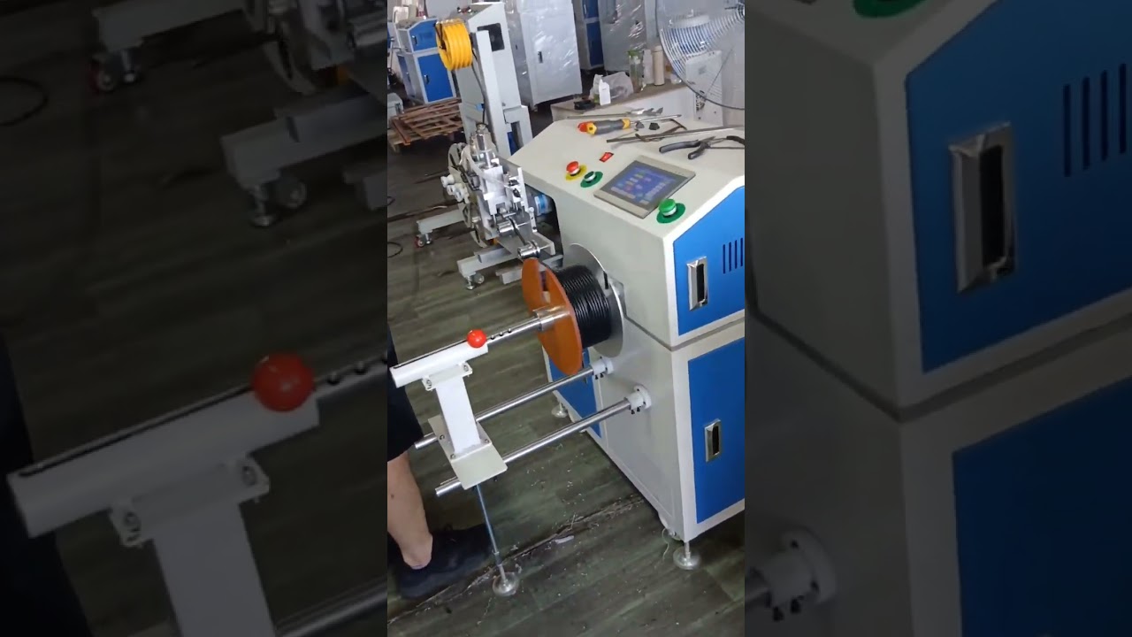 Automatic Meter Counting, Traversing, Cutting & Wire Coiling Machine 1mm 15mm Diameter #machine