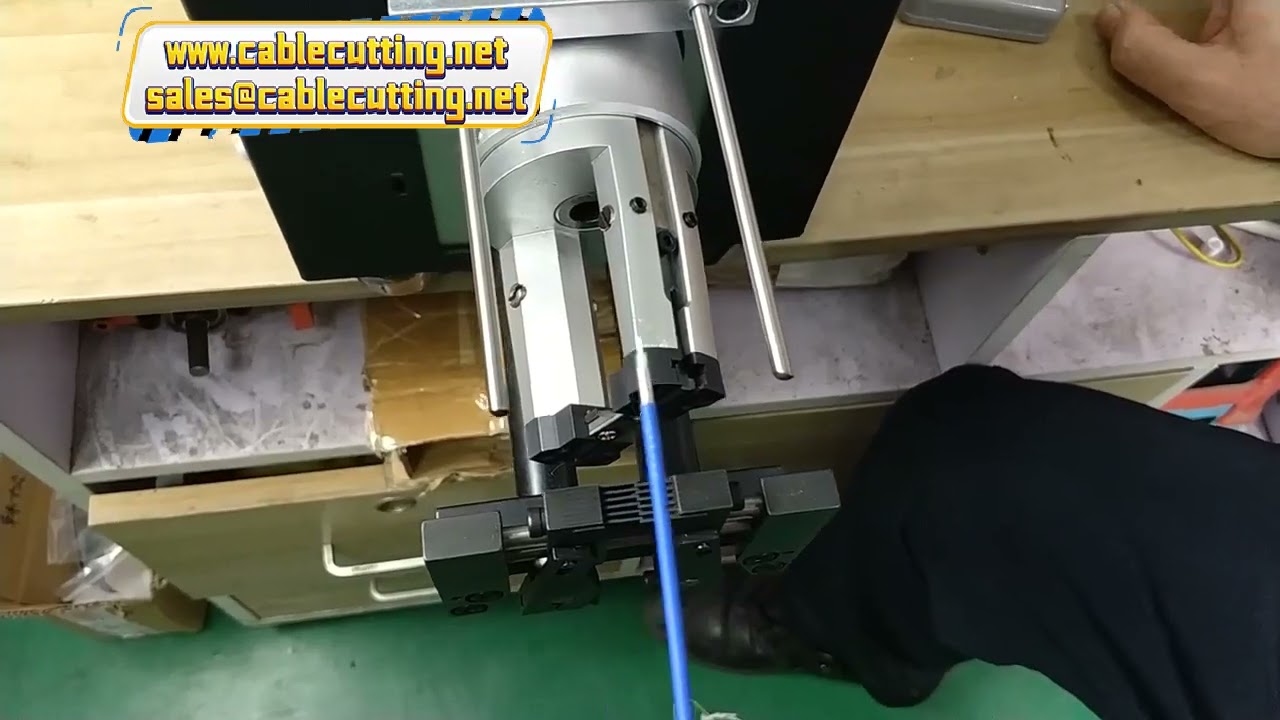 Semi Auto Servo Motor Coaxial Wire Cable Rotary Twisting Stripping Machine Coaxial Cable Stripper