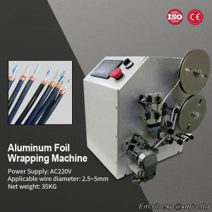 2.5-5MM 220V/50HZ automatic copper foil machine for data cable and USB cable. Shielded wire other copper foil winding machine