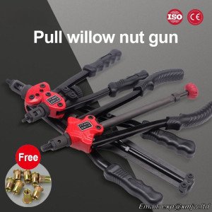 Hand Threaded Rivet Nut Gun , for M3 M4 M5 M6 M8 M10 M12 Nut，3 styles Nuts Insert Manual Riveter Rivnut Tool