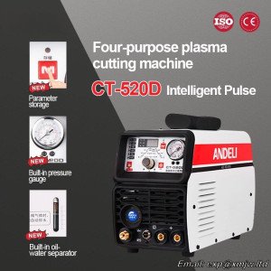 CT-520D Intelligent Pulse Plasma Cutting Machine Two Protection Welding Machine, Argon Arc, Cutting, Pulse Electric Welding