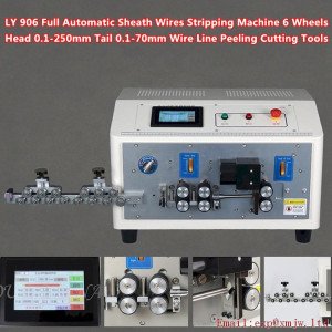 Full Automatic Touch Screen Sheath Cable Stripping Machine LY-906 6 Wheels Head 0.1-250mm Tail 0.1-70mm Wire Line Peeling Cutter