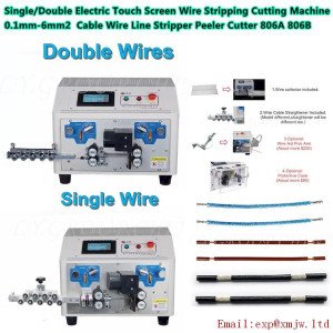 Single/Double Cable Electric Wire Stripping Machine 806A 806B  0.1mm-6mm2 Stripper Peeling Cutting Cutter Touch Screen Control