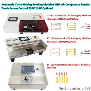 New Automatic Circle Making Bending Machine 5/6/8/10/12MM Wire Line Compatible With Air Compressor Bender Touch Screen 220V 110V