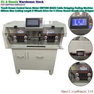 Touch Screen Control Servo Motor MAX3 Cable Stripping Peeling Cutting Machine 8 Wheels Drive for 5-23mm Round Sheath Line