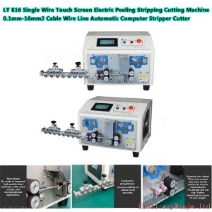16 Square Touch Screen 0.1mm-16mm2 Single Wire Stripping Cutting Peeling Machine 816 Automatic Computer Electric Cutter Stripper