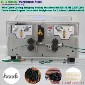 0.1-8mm2 AWG8-AWG28 Wire Cable Cutting Stripping Peeling Machine JE JES with Straightener Touch Screen Stripper Cutter