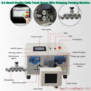 New 0.1-6mm2 Cable Touch Screen Wire Stripping Twisting Machine 806N Double Wire Lines Automatic Stripper Cutting Tools Twister