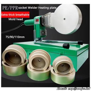 3300W high-power Hot melt machine 75/90/110mm PE PPR PB pipe Welding PE pipe socket Butt Welder Heating plate+Mould head