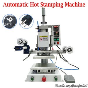 Automatic Hot Stamping Machine Leather Hot Embossing Logo Shoe Box Plastic Paper Indentation Wood Branding Equipment