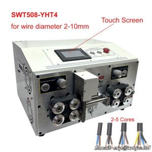 SWT508YHT4 2-10mm 5 Cores Wire Peeling Stripping Cutting Machine Touch Screen Double Skin Cable Sheath Stripper Cutter 220V/110V