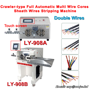 8 Wheels Head 0.1-250mm Tail 0.1-70mm LY 908A 908B Crawler-type Full Automatic Multi Wire Cores Sheath Wires Stripping Machine