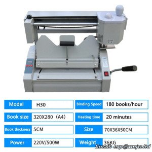 H30 Book Binding machine Hot melt binding machine Office Automatic A4 tender Document Hot melt adhesive Book Gluing machine