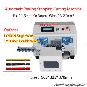 0.1-6mm2 904N 904NB Single Or Double Wires Automatic Touch Screen Peeling Stripping Cutting Machine With Twist Function