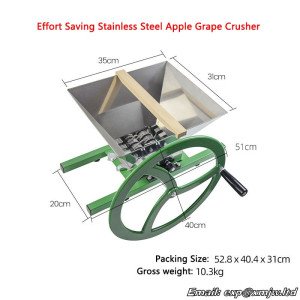 Effort Saving Hand-held Stainless Steel Apple Grape Crusher Home Self brewed Cider wine Grape berry Fruit peeling machine 7L