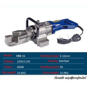 Baja Penguat Batang Baja Portabel Batang Baja Elektrik Mesin Bending Baja Rebar Alat Konstruksi 4-16Mm/4-20Mm/4-22Mm