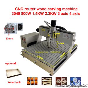 CNC 3040 800W 1.5KW 2.2KW 3 Axis 4 Axis CNC Router Wood Carving Machine USB Mach3 Control Woodworking Milling Engraver