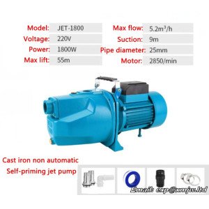 Intelligent automatic Booster pump 220V Cast iron Self-priming jet pump Overheat protection High lift water pump Well pump