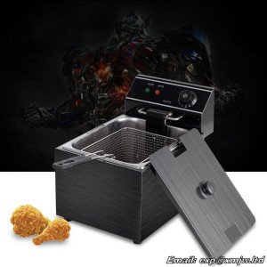 Electric Grill Frying Pan Cylinder Commercial Thickening Fryer Fried Chicken/Dough Sticks 8L Furnace French Fries Machine