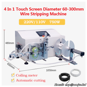 4 In 1 Digital Touch Screen Full Auto Counting Array Cutting Function Electric Peeling Stripping Cutting Machine Diameter 60-300