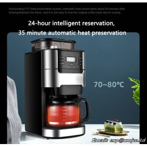 KW150 American style Full-Automatic coffee bean grinding Coffee Maker Home Office Instant grinding and boiling Coffee Machine