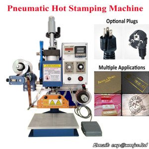 Automatic Roll Paper Pneumatic Hot Stamping Machine Leather Embossing Logo Indentation Business Card Gift Box Plastic Wood Brand