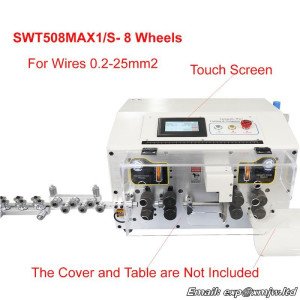 SWT508MAX1 Touch Screen Automatic Wire Stripping Peeling Cutting Machine 0.2-25mm2 8 Wheels Drive Cable Cutter Stripper 220/110V