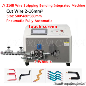 1-6mm 206 216B Touch Screen Hybrid Stepping Motor 2 4 Wheels Pneumatic Fully Automatic Wire Stripping Bending Integrated Machine