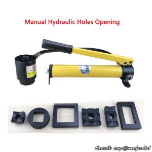 Hydraulic Holes Opening Manual Stainless Steel Copper Aluminum Iron plate Punching machine Round Square Holes Puncher + Molds