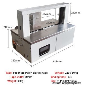 Automatic OPP strapping machine Supermarket Food vegetable Binding machine 30mm Paper tape/OPP plastics tape Tying machine