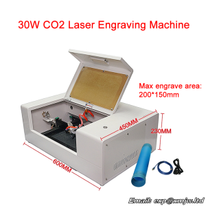 CO2 Laser Engraving Machine 200*150MM Working Size With Mobile Tempered Glass Screen Protector Function 30W 220V 110V